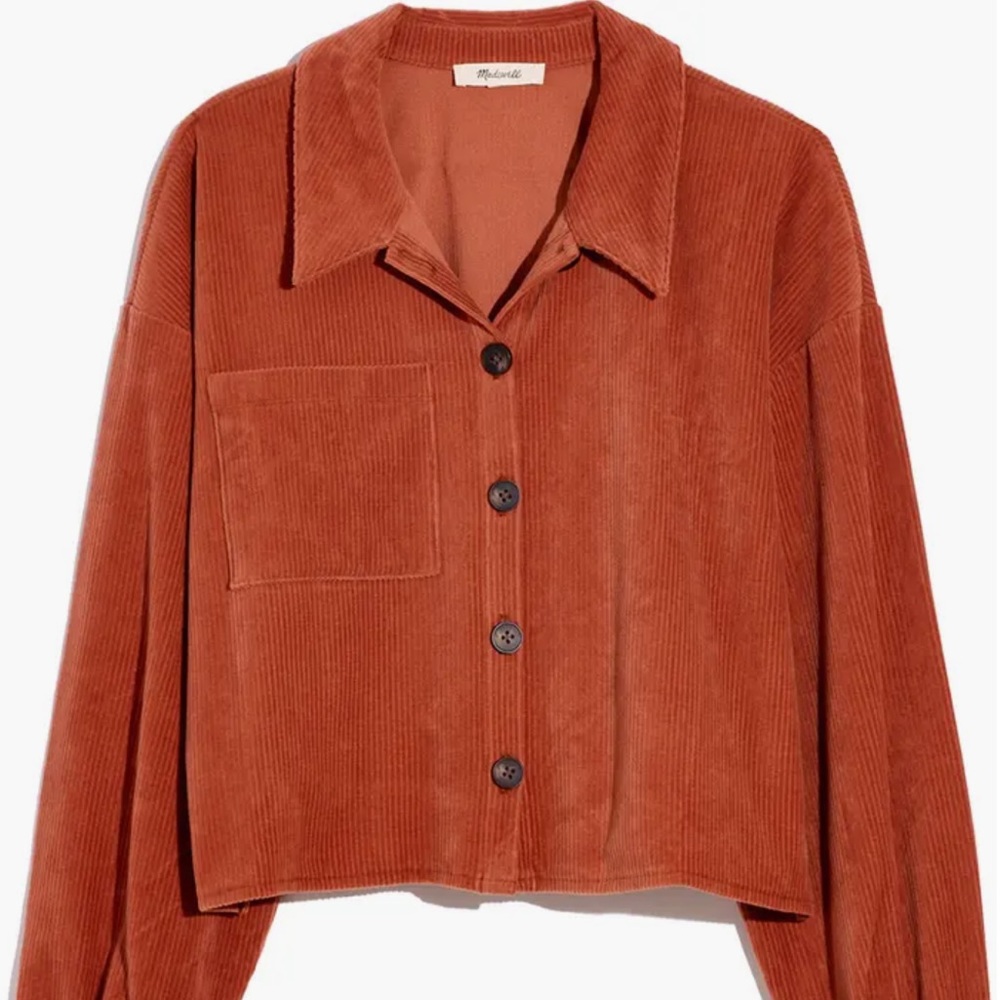 Madewell Knit Corduroy Crop Shirt Jacket